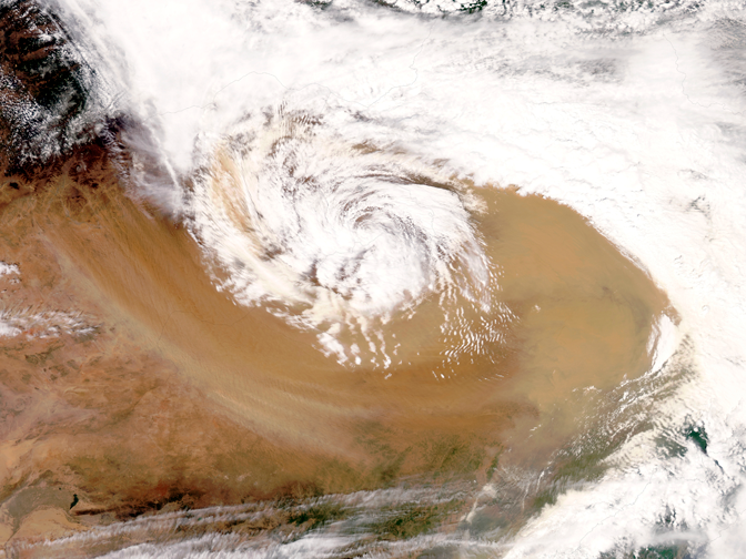 Dust storm over northern China Dust storm over northern China