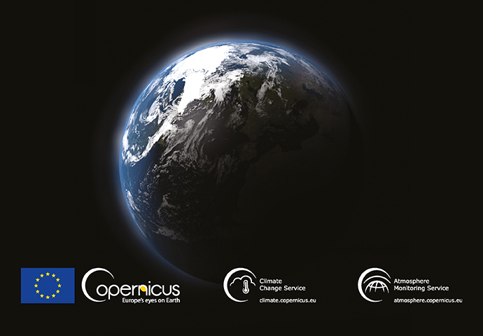 Earth in space with names of ECMWF Copernicus Services Earth in space with names of ECMWF Copernicus Services