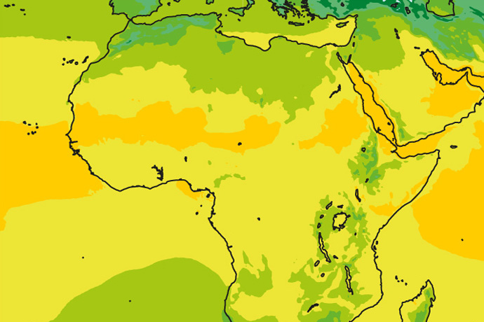 Crop showing model climate for Africa Crop showing model climate for Africa