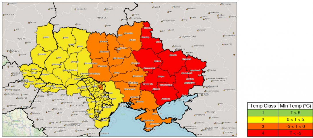 PPRD East 3 minimum temperature forecast. PPRD East 3 minimum temperature forecast.
