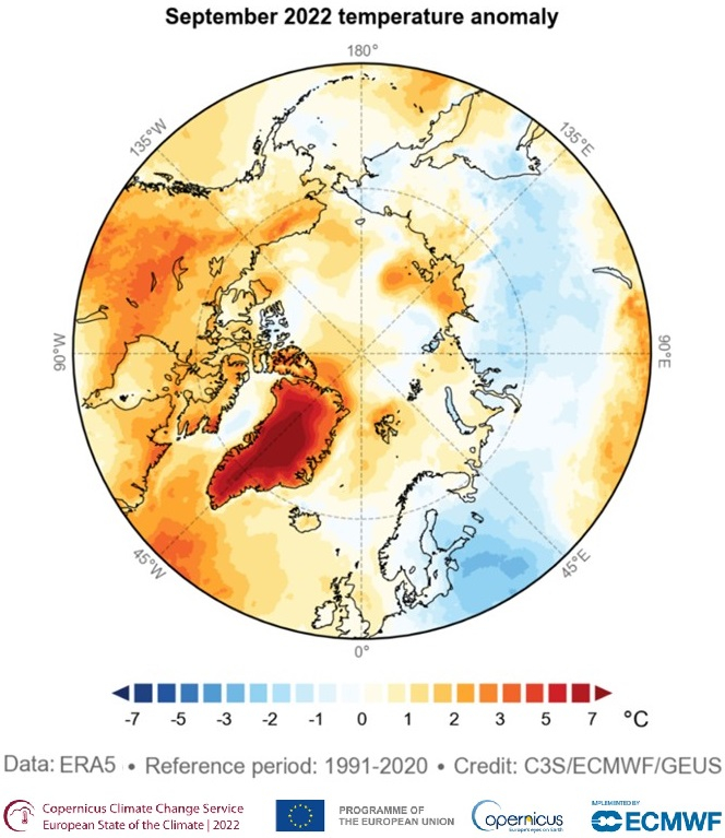 September 2022 temperature anomalies September 2022 temperature anomalies